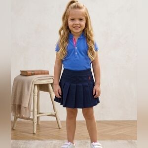 Polo Ralph Lauren Polo Girls Baby Blue Polo Shirt Pink Pony 3/3T New Without Tag